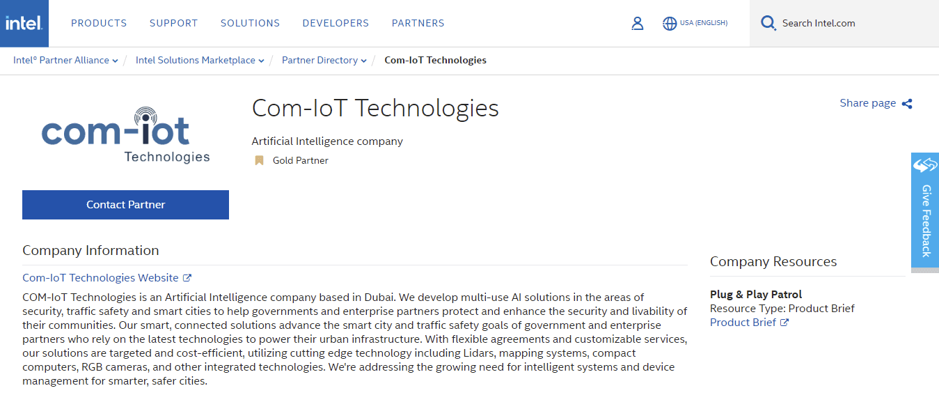 COM-IoT is Now an Official Gold Partner With Intel!